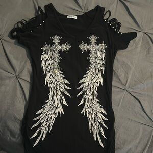 Women’s black bling top